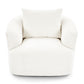 360° Swivel Barrel Sofa Chair With Throw Pillow, Upholstered Accent Chair