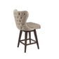 Melrose- Set of 2 - 27" Camel Upholstery Swivel Counter Stools with Solid Wood Frame, Perfect for Kitchen or Dining Room