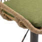 Ardelle - Set of 2 - 26" Adjustable Green Linen Swivel Bar Stools with Footrest, Metal & Rattan Base for Kitchen or Dining Room