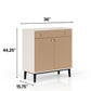 Bar Cabinet With Large Storage - White / Pecan