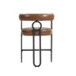 Harland - Set of 2 - 30" Light Brown Upholstered PU Bar Stools with Black Metal Frame and Modern Curved Backrest