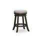 Cirvelle - Set of 2 - 24" Weathered Gray Counter Stools with Charcoal Fabric Seat, Backless Swivel