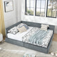 Elegant Storage Upholstered Tufted Bed Frame With Backrest And Armrests