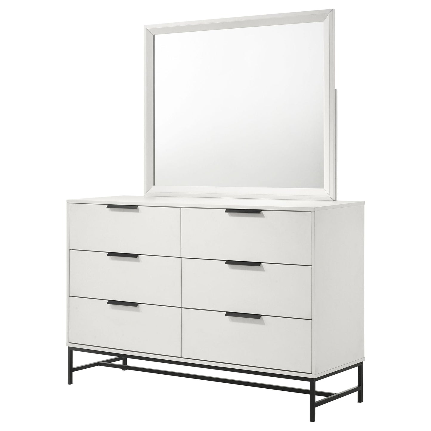 Taraval - 6 Drawer Dresser With Mirror - White