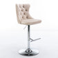 Swivel Barstools Adjusatble Seat Height From 25-33", Modern Upholstered Base Bar Stools With Backs Comfortable Tufted For Home Pub And Kitchen Island (Set of 2)