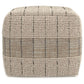 Elmer - Square Woven Pouf - Natural / Gray
