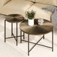 Radial - Pattern Coffee And End Table Set Waterproof Cover, Distressed Cylindrical Design (Set of 2)