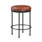 Michal - Set of 2 - 25" Backless Counter Stools with Caramel Faux Leather Seat