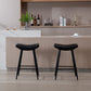 Harper - Set of 2 - 28” Black PolyUrethane Leather Armless Counter Stools with Metal Legs and Footrest - Modern Design for Kitchen or Dining