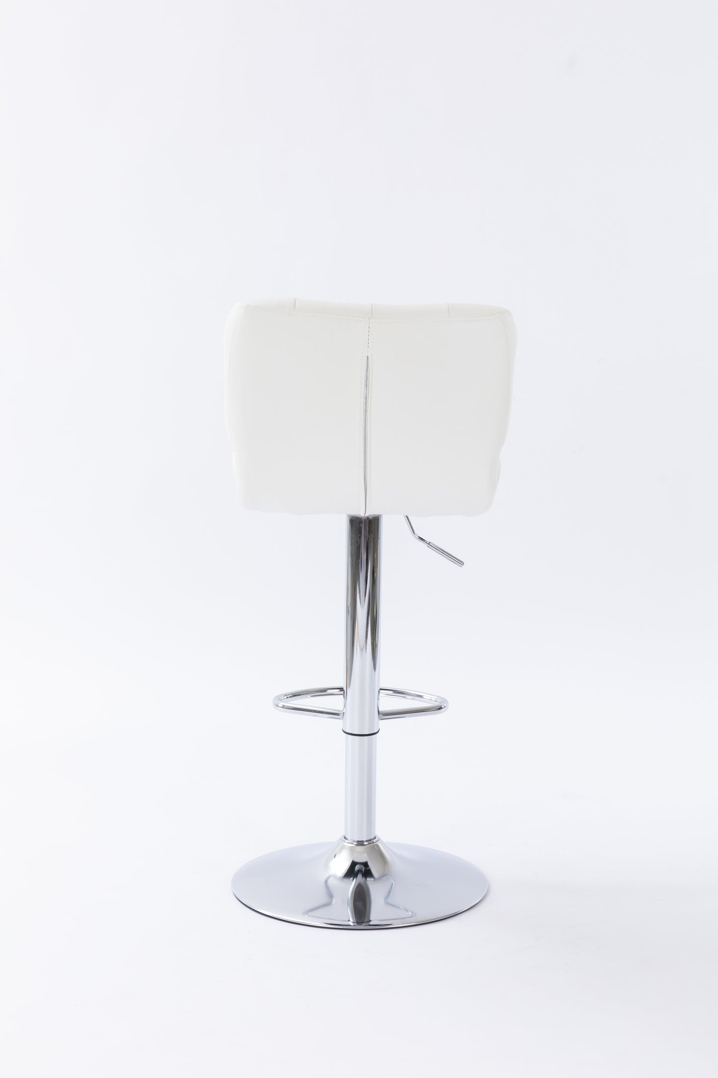 Lan - Set of 2 - 30" White Wingback Swivel Bar Stools, Adjustable Height, Chrome Base, Modern Design