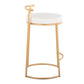 Fuji - Round Contemporary Fixed Height Counter Stool (Set of 2)