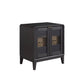 Glass Door Nightstand - Black