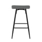 Talon - Set of 2 - 28" Grey Faux Leather Counter Stools with Black Steel Frame and Low Back