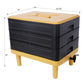 Durable 3 Tray Worm Farm Kit For Efficient Vermicomposting, 65L Capacity - Yellow / Black