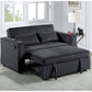 Modern Style Convertible Sofa With Pull-Out Bed, USB Ports & Cup Holders