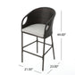 Outdoor 31" Rattan Barstools With Waterproof Cushions (Set of 2) - Multi Brown