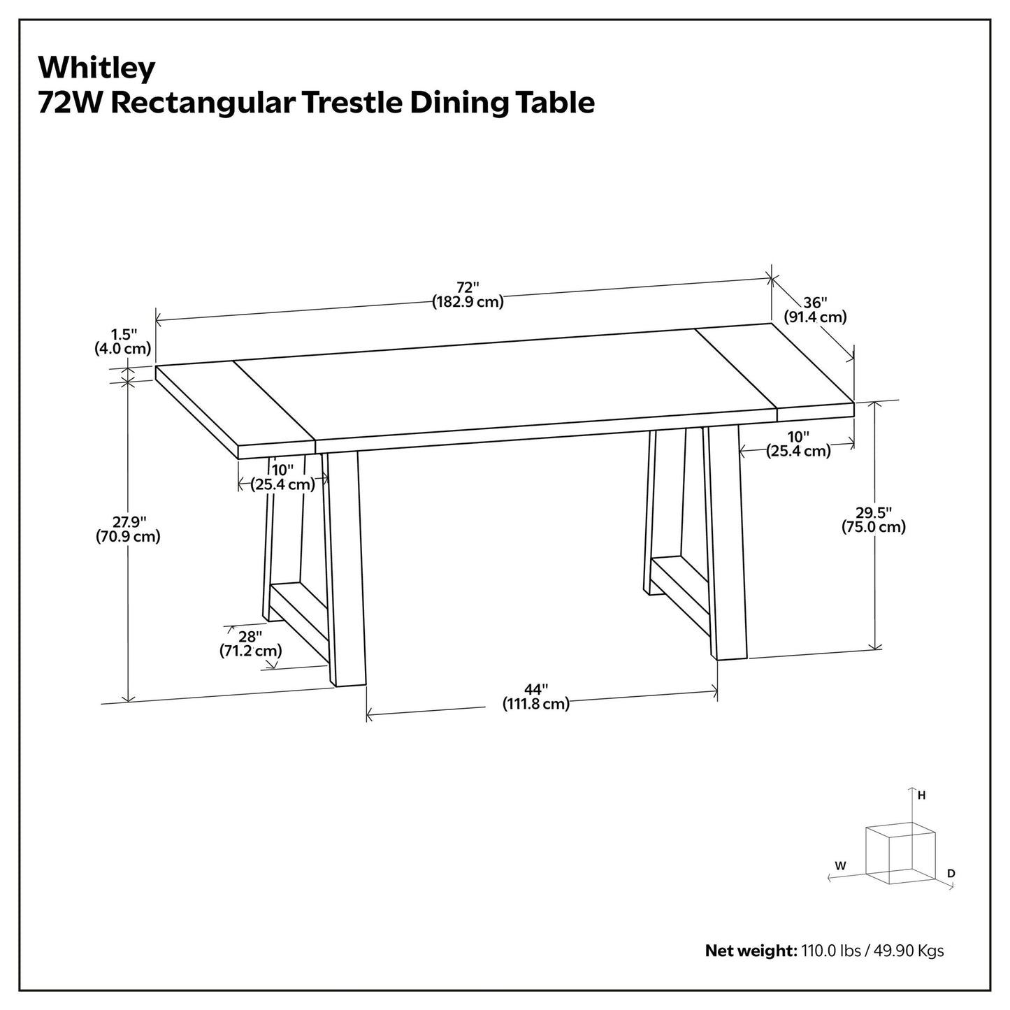Whitley - Dining Table