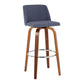 Toriano - Mid Century Modern Fixed Height, Barstool With Swivel With Round Footrest (Set of 2)