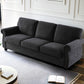 Soft Sofa, Upholstered 3 Seater Couch With High Density Foam, Loose Back Cushions And Turned Legs