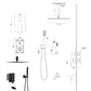 Modern Shower System With Waterfall Tub Spout, 12" Ceiling Mount Square Shower