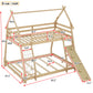 Georgiana - Twin Over Queen House Bunk Bed With Climbing Nets And Climbing Ramp