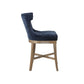 Royale - set of 2 - 39.25" Counter Stool with Swivel Seat Navy Upholstery