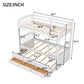 Bunk Bed With Trundle And Drawers, Arched Headboard And Footboard