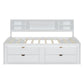Daybed With 2 Bedside Cabinets, Upper Shelves And 4 Drawers