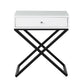 Koda - End Side Table Nightstand, Drawer And Cross Base