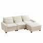 Modern Comfy L Shaped Sectional Sofa With Movable Ottoman