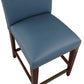 Valtirion - Set of 2 - 25" Blue Faux Leather Counter Stools with Nailhead Trim (39" H x 18.25" W x 23" D)