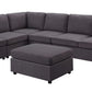 Cassia - 7 Seat Reversible Modular Sectional Sofa With Ottoman