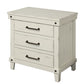 3 Drawer Elegant Nightstand - White