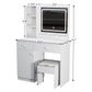Fashion Vanity Desk With Mirror And Adjustable Lights, Makeup Table Set With 2 Drawers - White