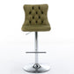 Swivel Barstools Adjusatble Seat Height From 25-33", Modern Upholstered Base Bar Stools With Backs Comfortable Tufted For Home Pub And Kitchen Island (Set of 2)