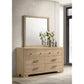 Merritt - 6 Drawer Dresser With Mirror - Light Oak