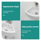Triangle Porcelain Wall Mount Vessel Sink With Single Faucet Hole & Overflow - White