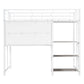 Metal Loft Bed With Desk, 3 Shelves And Ladder
