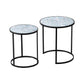 Round End Table, Stacking Side Tables With Sturdy Metal Frame For Small Space, Living Room, Office (Set of 2) - Black