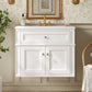 Wall Mounted Bathroom Vanity With Tip Out Drawer And Open Back Design