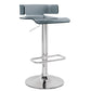 Malborough- Set of 2 - 36" Grey & Chrome Adjustable Swivel Bar Stools with 360° Mobility