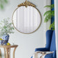 Large Round Wall Mirror With Metal Frame, Circle Accent Mirror For Living Room Bedroom Entryway - Gold