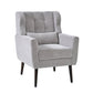 Modern Accent Chair, Arm Chairs For Living Room, Upholstered Mordern Armchair, Comfy Soft Padded Lounge Chair In Small Space, Bedroom, With Pillow, Solid Wood Leg