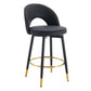 Modern Upholstered 360° Rotatable Bar Chair With Metal Legs For Dining Room (Set of 2)