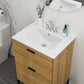 Rectangular Single Vanity Top With 3 Faucet Hole Sink - White