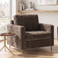 Accent Chair Upholstered Single Sofa With Square Arms, Sewn Pillow Back For Living Room
