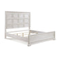 Queen Geometric Design Headboard Panel Bed Bedroom Furniture - Antique White