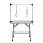 Folding Dog Pet Grooming Table Stainless Steel Frame Rubber Mat On Board With Adjustable Arm And Clamps Pet Dog Cat Grooming Table