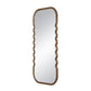 Oversized Wooden Floor Mirror With Unique Frame - Brown