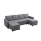 Extra Wide U - Shape Convertible Sleeper Sofa Bed With Dual Storage Ottoman